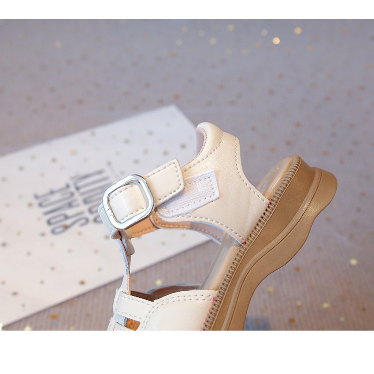 [M028] Sandal Rọ Bé Gái Da Mềm Cao Cấp - Giày Sandal Rọ Cho Bé Phong Cách Hàn Quốc Vintage Đế Êm Chống Trượt TH Kids