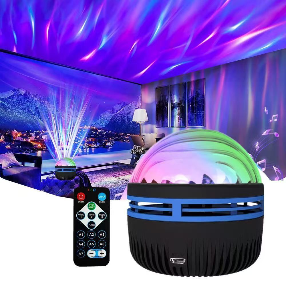 Đèn Cực Quang Q6s galaxy Chiếu Bầu Trời Hình Gợn Nước Tạo Không Gian Thư Giãn, Điều Khiển Từ Xa Trang Trí Phòng Ngủ