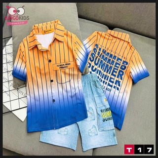 Đồ bé trai trai Sơ mi đẹp thời trang đi chơi, thun lạnh in 3D thun thái đẹp mặc tết