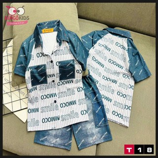 Đồ bé trai trai Sơ mi đẹp thời trang đi chơi, thun lạnh in 3D thun thái đẹp mặc tết