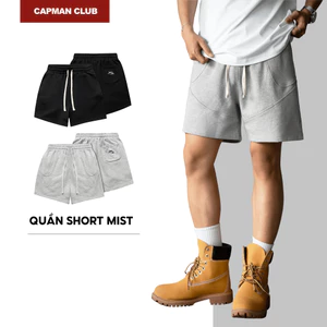 Quần short nam phom rộng MIST vải nỉ chân cua CAPMAN CLUB, quần đùi nam trên gối trẻ trung thoải mái