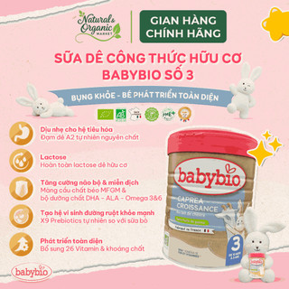 (DATE T1,2/2027) [COMBO 4] Sữa dê hữu cơ Babybio số 1,số 2, số 3 dòng Caprea Pháp lợi khuẩn 800g - Natural Market
