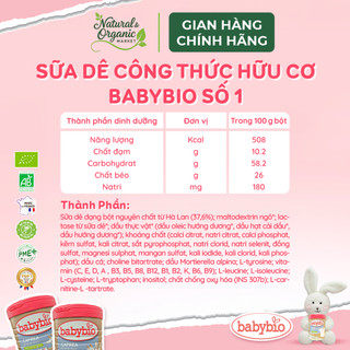 (DATE T1,2/2027) [COMBO 4] Sữa dê hữu cơ Babybio số 1,số 2, số 3 dòng Caprea Pháp lợi khuẩn 800g - Natural Market