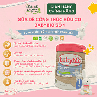 (DATE T1,2/2027) [COMBO 4] Sữa dê hữu cơ Babybio số 1,số 2, số 3 dòng Caprea Pháp lợi khuẩn 800g - Natural Market