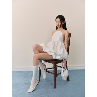 Set OLV áo và quần bí dáng yếm ngọt ngào White Kate Halter Puff Mini Set phù hợp đi chơi