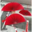 SÉT 3 QUẠT TREO NHUNG ĐỎ DECOR TẾT CÓ SẴN TUA RUA