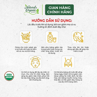 Giấm Táo Hữu Cơ Bragg Thanh Lọc Tự Nhiên, Hỗ Trợ Tiêu Hóa, Nấu Ăn, Pha Thức Uống – Natural Market