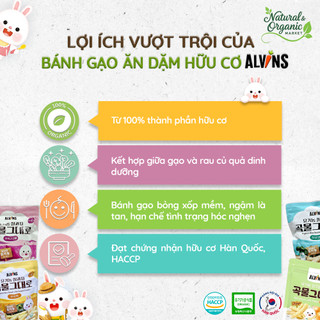 Bánh Gạo Ăn Dặm Hữu Cơ Cho Bé Alvins 25g Dễ Ăn, An Toàn Cho Hệ Tiêu Hóa - Natural Market