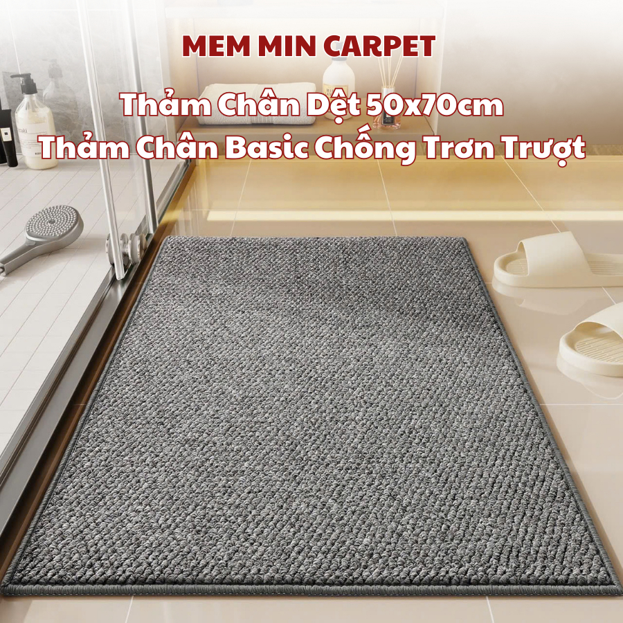 (TH111) Thảm chân dệt Memmincarpet basic siêu hot ,chống trơn trượt, thấm hút siêu nhanh, không ẩm mốc