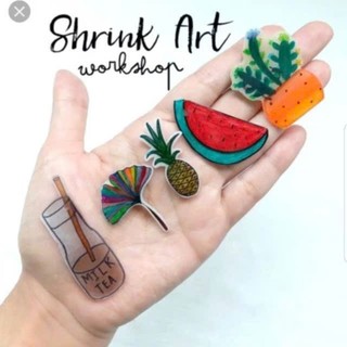 5 tờ Nhựa co làm móc khóa, bảng tên, pin cài handmade QNshop