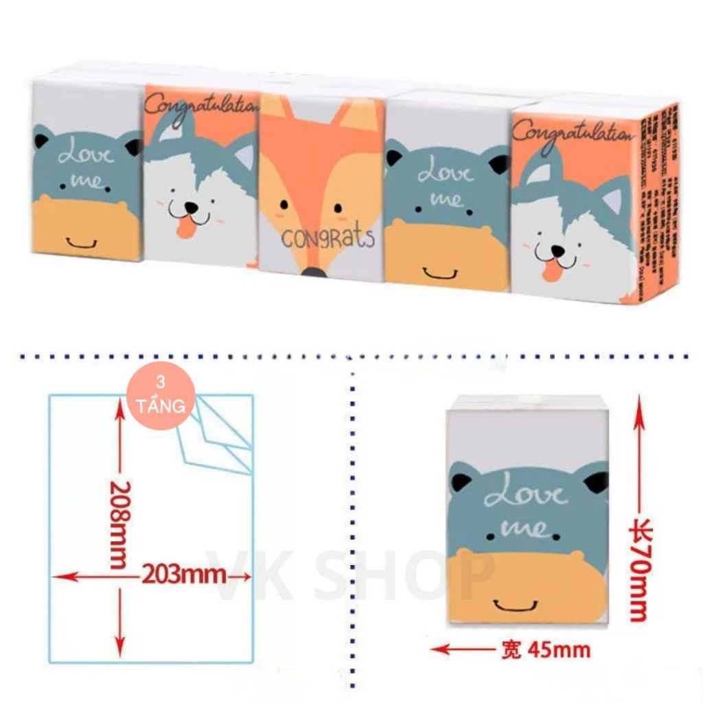 Khăn Giấy Mini Bỏ Túi Bịch 8 Tờ – Giấy Mềm Mịn, Không Bụi – Phù Hợp Đi Học, Đi Làm, Du Lịch