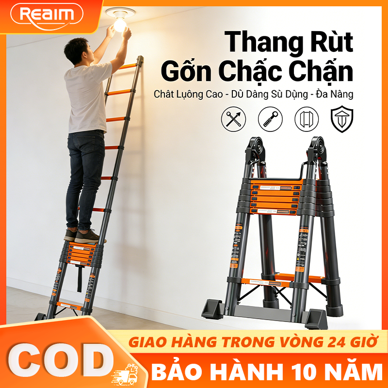 Thang Nhôm Cao Cấp Inox 1.7M-5.9M - Phụ Kiện Inox & Khóa Tự Động An Toàn