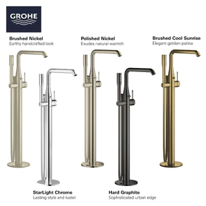 Vòi sen đứng Grohe Essence tay cầm đơn, đường kính 1/2 inch 23491GL1/23491001 với phụ kiện lắp đặt sẵn