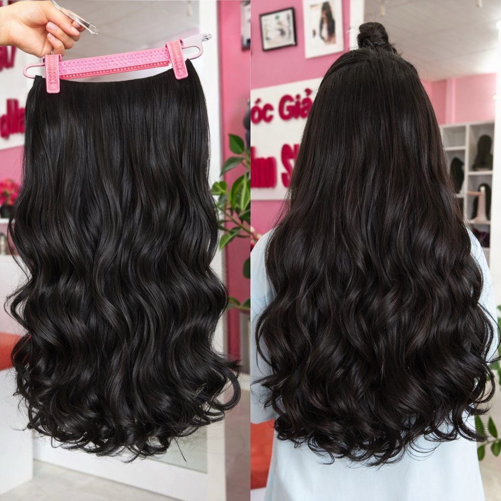 [TOP BÁN CHẠY] TÓC KẸP DẢI 5 PHÍM DÀI 55-60CM RỘNG 25CM NẶNG 180-200G ĐỦ 4 MÀU HÌNH THẬT