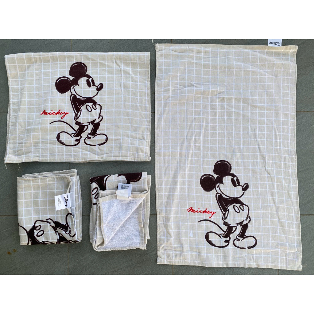 Combo 2 khăn hoạt hình Mickey cho bé size 40x71cm 100% cotton