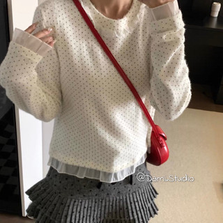Áo Len Lông Thỏ Viền Ren Bèo Cổ Xinh Xắn Vintage Hàn Quốc Trenddy Trẻ Trung Ngọt Ngào QCCCl1 (Ảnh Thật)|Dami.Studio