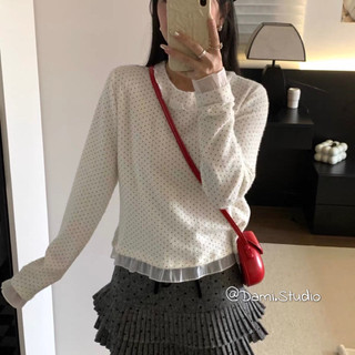 Áo Len Lông Thỏ Viền Ren Bèo Cổ Xinh Xắn Vintage Hàn Quốc Trenddy Trẻ Trung Ngọt Ngào QCCCl1 (Ảnh Thật)|Dami.Studio