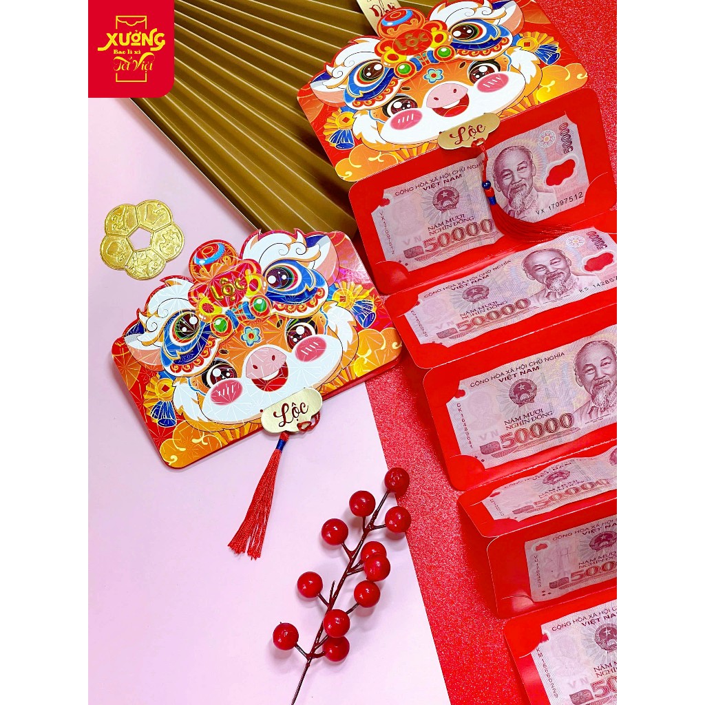 Bao Lì Xì Gấp Ngăn 2-6-10 Ngăn Đầu Lân Thần Tài Ngựa Cao Cấp Tết 2026 Bính Ngọ Tết Nguyên Đán - Đồ Chơi Cho Bé  PUKAPI
