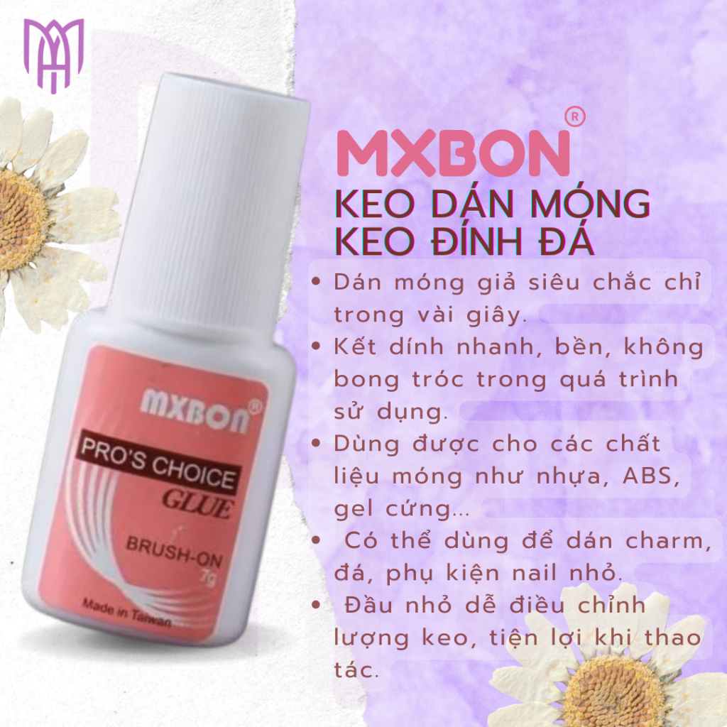 Keo MXBON Dạng Lỏng Đài Loan - Keo Dán Móng Úp, Keo Đính Đá 7g - Dính Cứng Ngắt, Bao Bền Dai