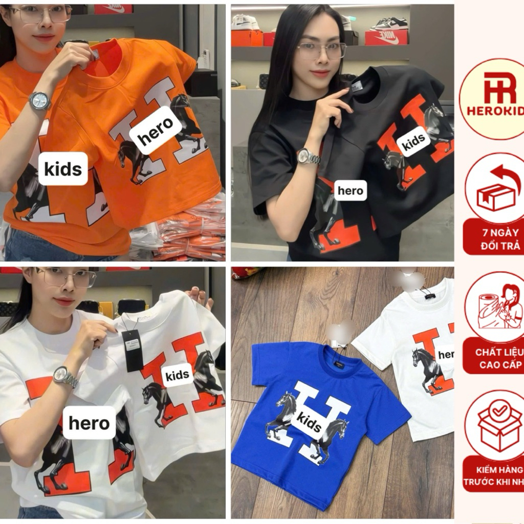 áo thun bé trai chất cotton premium in hình ngựa siêu chất new 2026 phong cách boy phố 7951