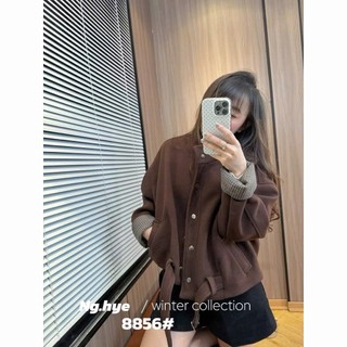 Áo Khoác Dạ Tay Kẻ Đai Buộc Basic QCCC Cao Cấp