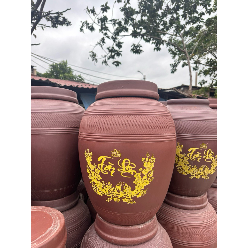 CHUM RƯỢU BÁT TRÀNG MEN MỘC KHÔNG TRÁNG MEN HÀNG CHUẨN 2 NẮP