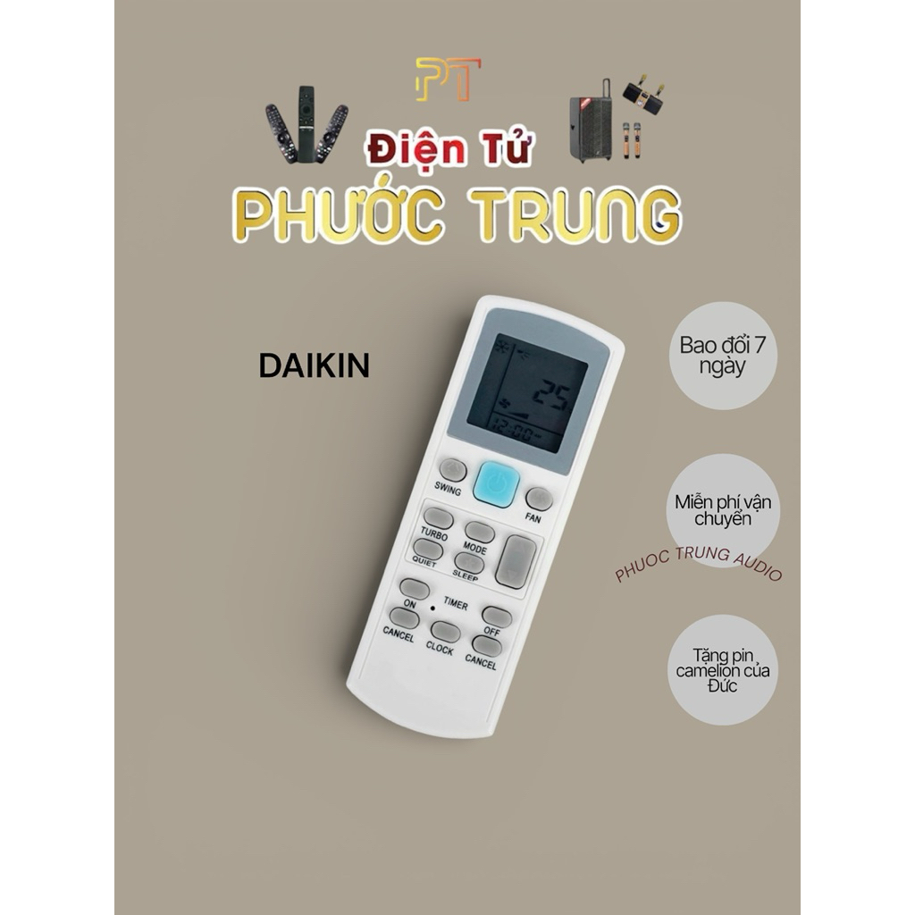 Remote Điều Khiển Máy Lạnh Máy Điều Hòa DAIKIN DÒNG FTV FTN SERIES (TẶNG PIN)