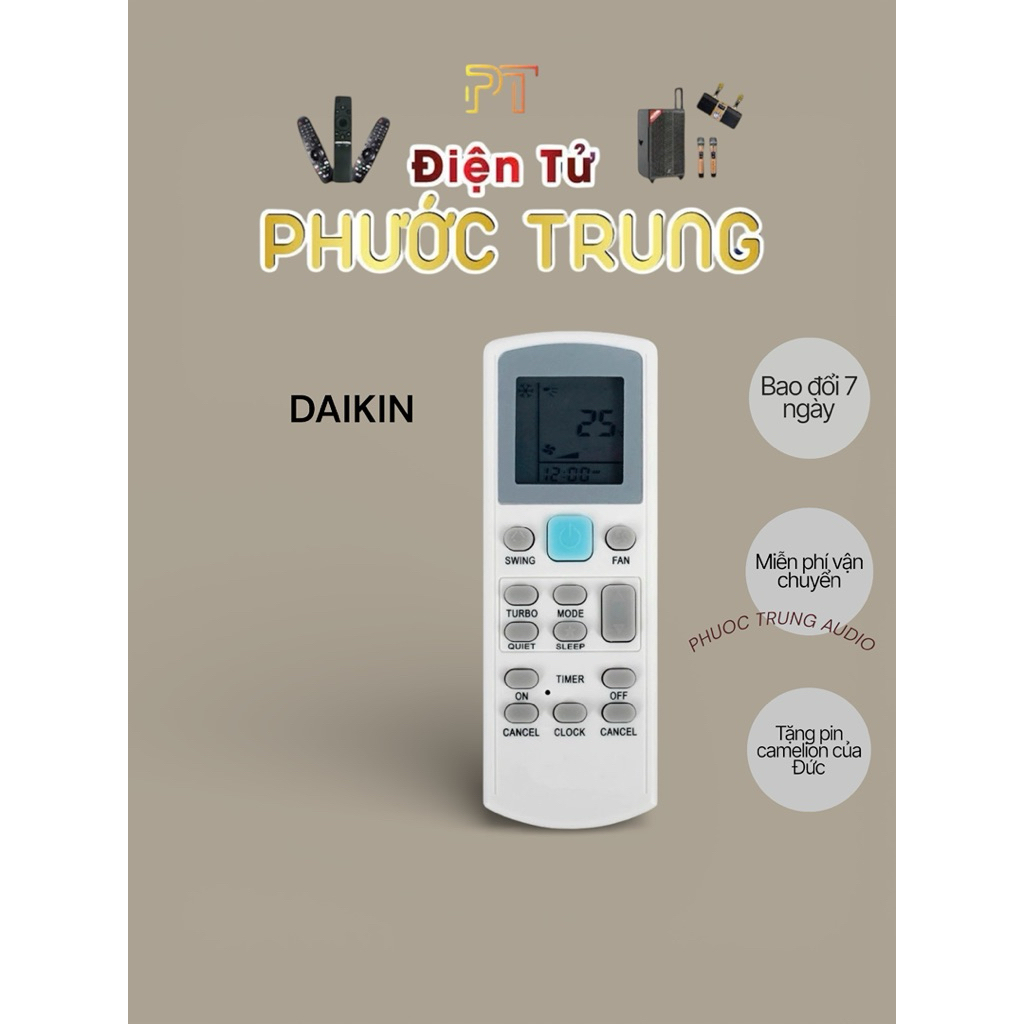 Remote Điều Khiển Máy Lạnh Máy Điều Hòa DAIKIN DÒNG FTV FTN SERIES (TẶNG PIN)