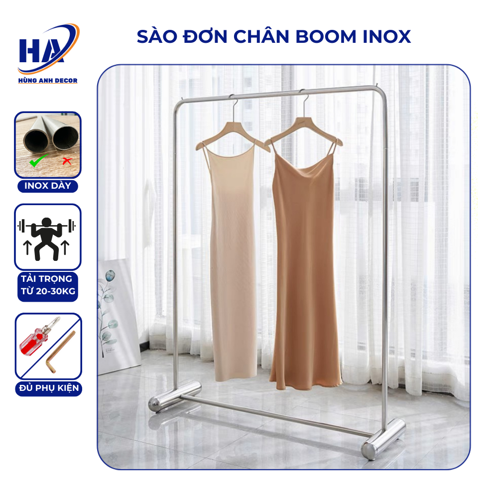 Sào, kệ treo đồ quần áo livestream inox, giá treo quần áo chụp ảnh inox ...