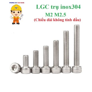 (INOX304) 50 cái M2,M2.5 Bulong lục giác chìm đầu trụ inox304