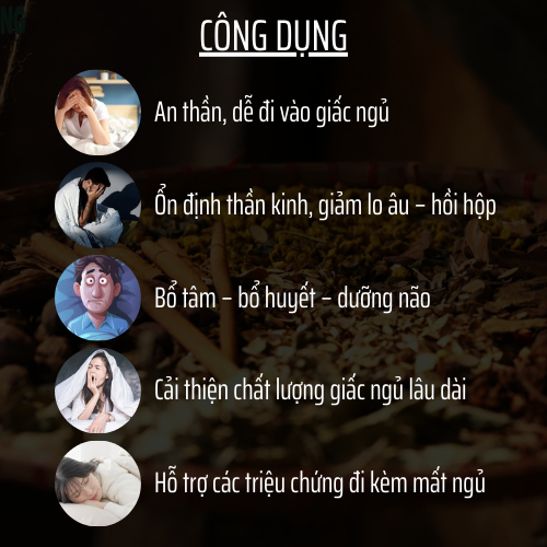 Thảo mộc thiên nhiên - Đông Cát Đường - Hoàn tán mất ngủ, đinh lăng, tâm sen, hạt muồng, lá vông - Túi 500v