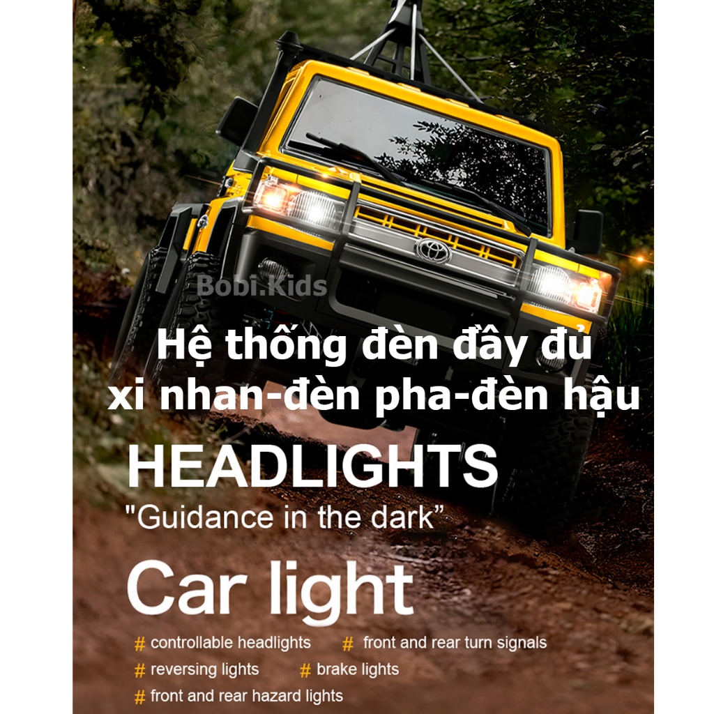 Xe ô tô bán tải cẩu kéo điều khiển từ xa MN82T Toyota Land Cruiser 1/12 RC 4WD offroad leo núi mạnh mẽ kèm pin sạc