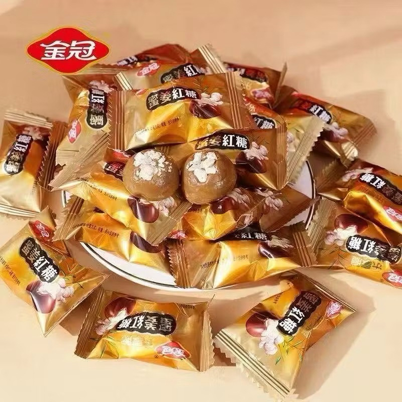 ( Hàng Sẵn ) Kẹo Nước ép gừng mật ong Golden Crown vị gừng Đường nâu Kẹo cứng Đồ ăn nhẹ