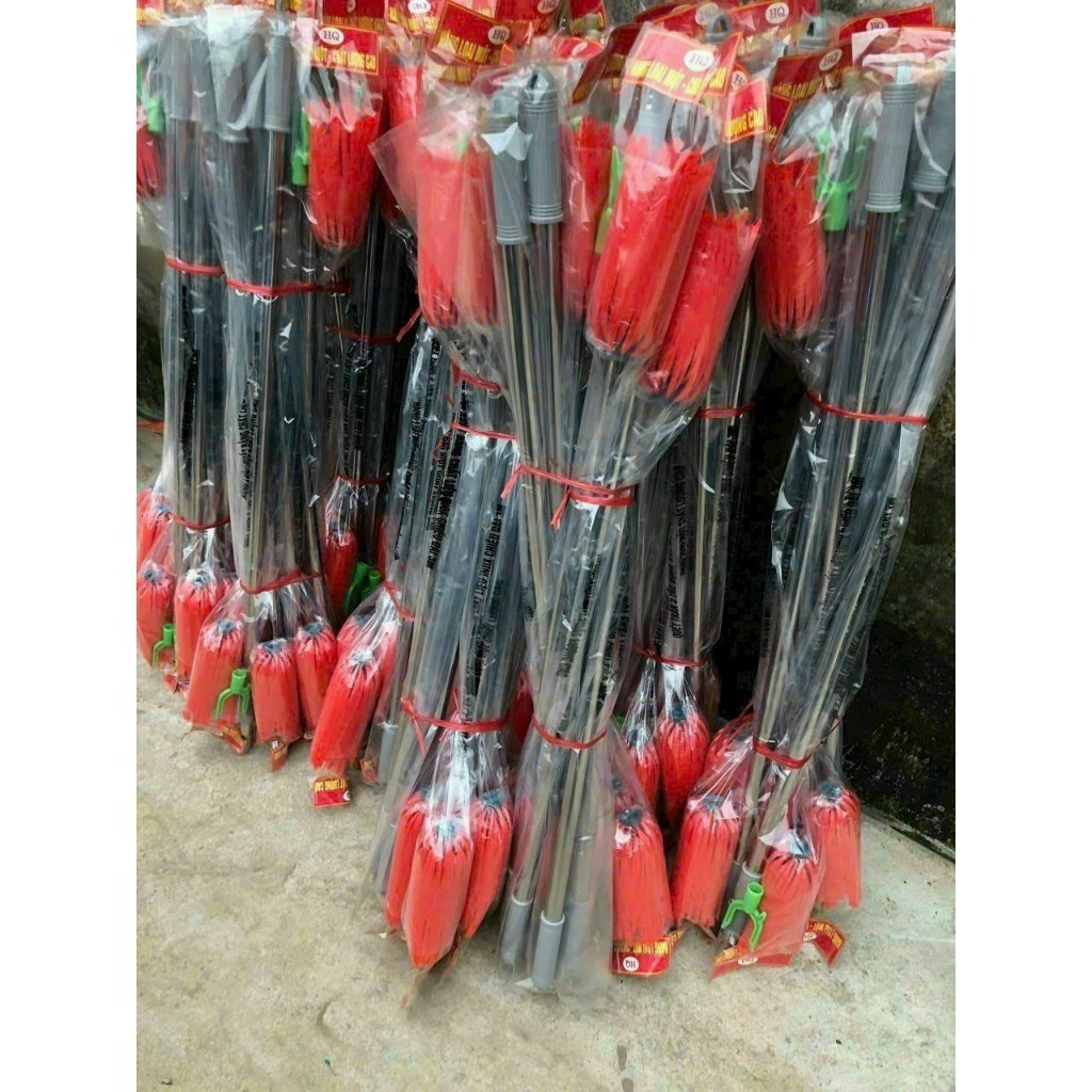 Cây Quét Mạng Nhện Trần Nhà - Inox, 3 Chức Năng, Cán Kéo Dài Linh Hoạt, Thu Ngắn Còn 1m