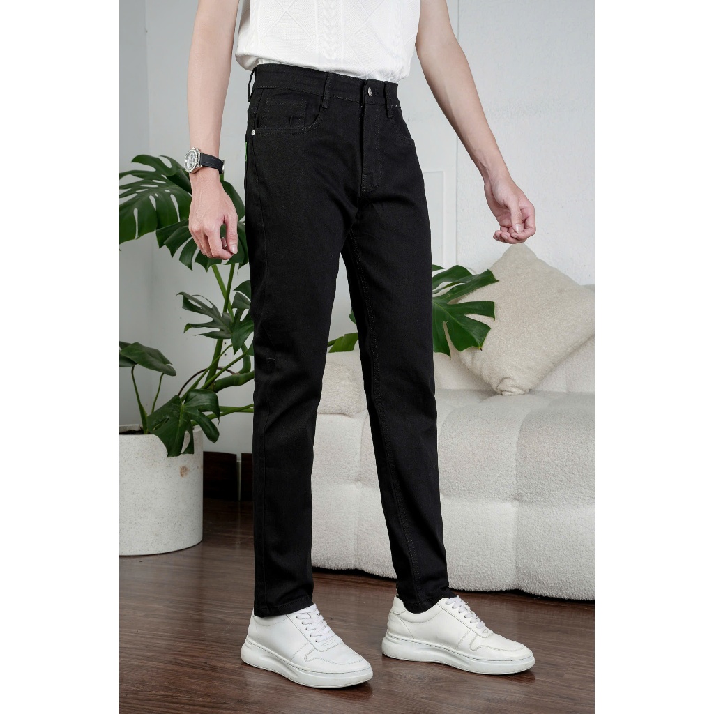 Quần jean nam Slimfit TM Store - quần jean nam dài đen trơn form co dãn, Denim cao cấp Hot Trend