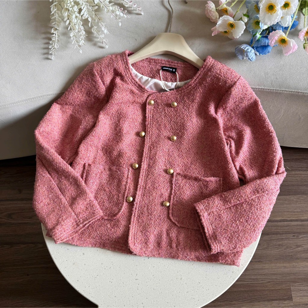 Áo Khoác Mirage Nút Cách Điệu Hot Trend Local Brand Chất Len Mềm Mịn.