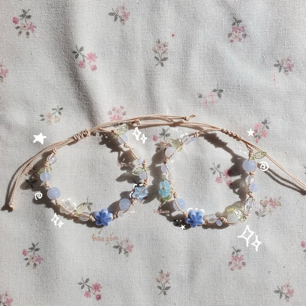 Vòng tay handmade dây sáp hoa lá | Ktrynnk |
