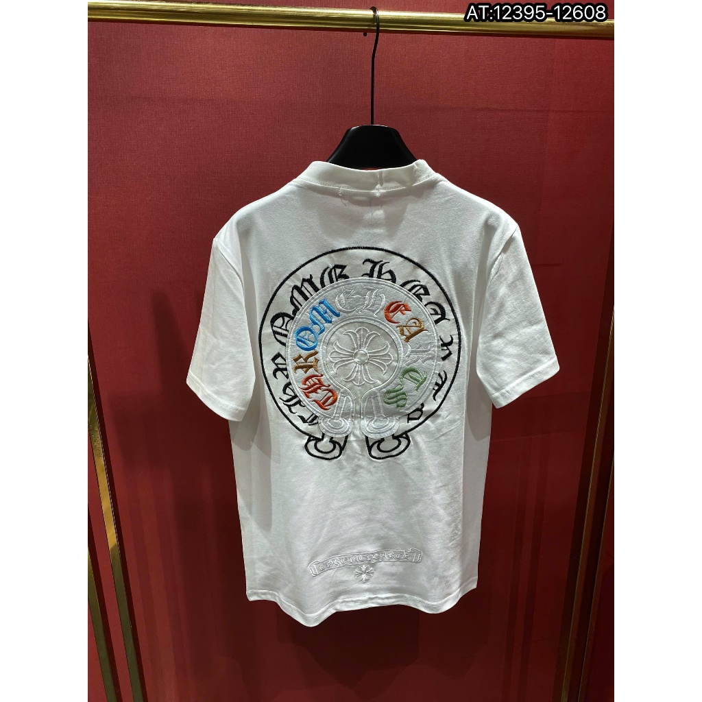 ÁO thun nam QC cổ tròn họa tiết thêu tay ngắn phong cách trẻ trung chuẩn from