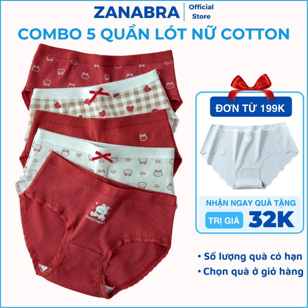 [ Xả Hàng ] Quần Lót Nữ Cotton Hoạ Tiết Đáng Yêu, Combo Quần Chip Nữ Cạp Vừa Ôm Dáng Mềm Mại LY20