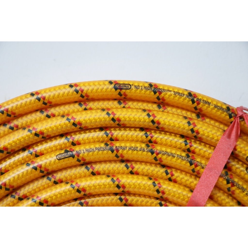 Dây Xịt Áp Lực 3 lớp Oshima No.1 8.5mm x 50m, Áp lực tối đa 280kg - Đầu Nối Nhanh - 1 đổi 1 12 tháng