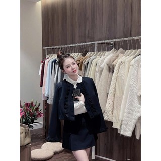 MIMI CLOTHING - Bộ mùa đông mặc nhẹ nhàng phối cổ bèo