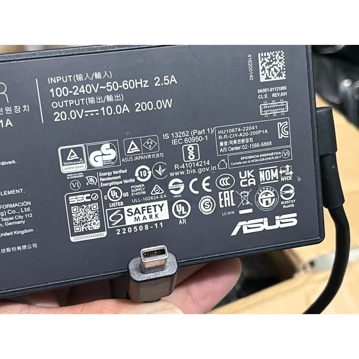 Bán sạc Laptop Asus Gaming 200W ( 20V - 10A ) , chân USB đời mới hàng cũ , zin theo máy - chính hãng