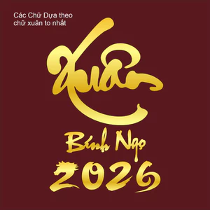 Bộ chữ tết 2026 Siêu Đẹp, treo tường, Dán tường