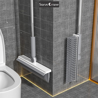 Cây Chà Sàn Nhà Tắm 2 Trong 1, Chổi Cọ Sàn Gạt Nước Thông Minh, Đầu Xoay 180 Độ, Cán Dài