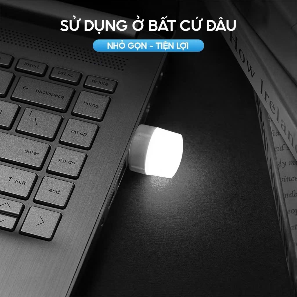 Đèn ngủ led USB mini, đèn led đọc sách ánh sáng trắng, nhỏ gọn, siêu sáng, bảo vệ mắt, cắm laptop