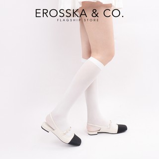Erosska - Giày marry jane cao gót nữ mũi tròn phối dây thời trang màu đen cao 2cm - EL033