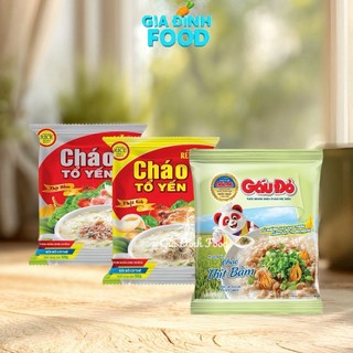 Cháo ăn liền Gấu đỏ - Tổ Yến, Cháo Thịt bằm - Thịt gà (50g/ gói)