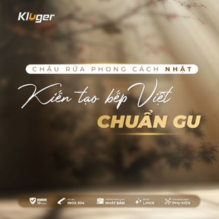Chậu rửa bát Kluger KY8045SL Plus phong cách Nhật, bát rác lệch, bề mặt Super LINEN mịn đẹp hơn