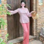 Pháp phục bộ bà ba,áo gấm truyền thống phối hợp quần lụa lạnh cao cấp(Size40-52kg)