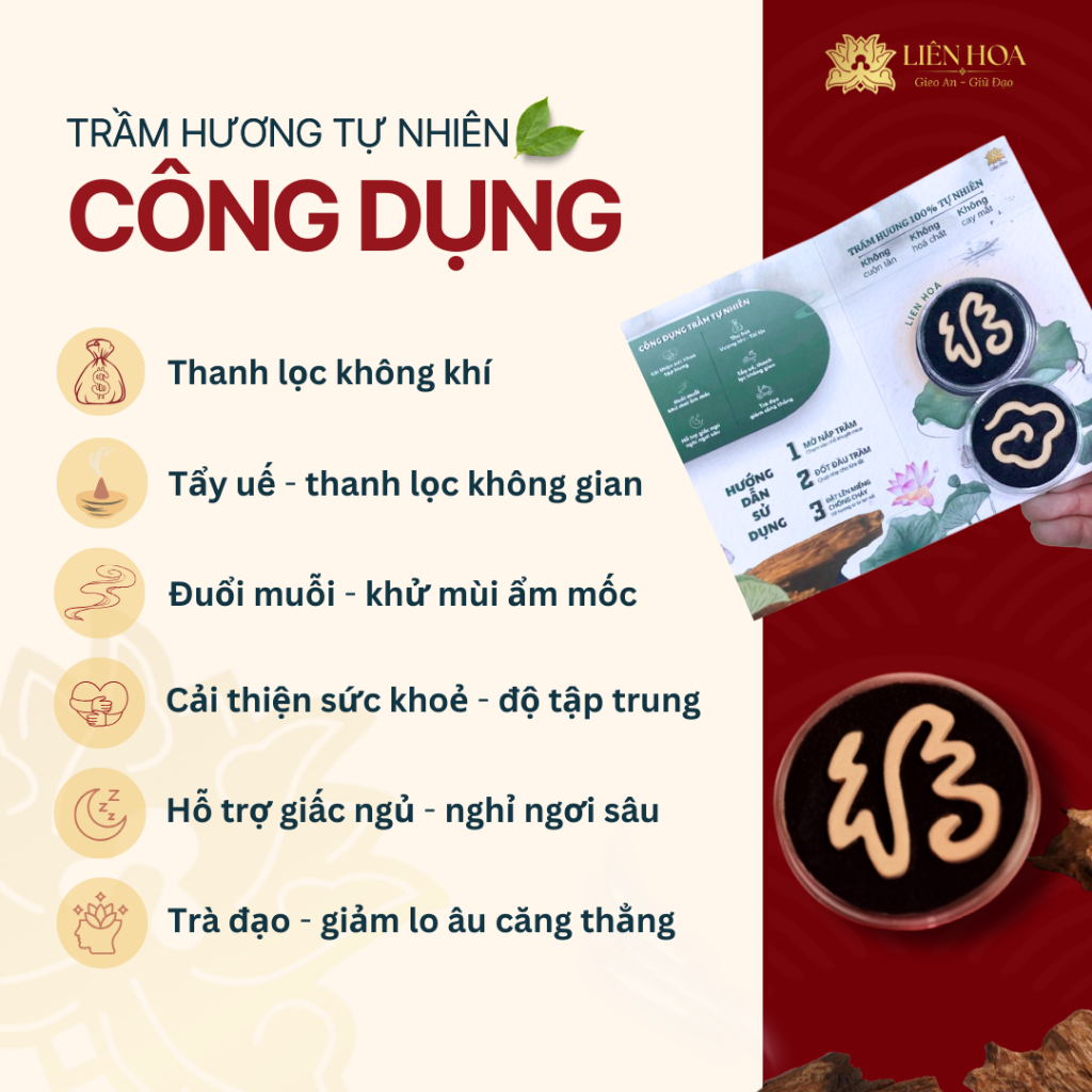 1 tép Trầm Chữ Phước | Thượng Hạng | Đại | Sạch | Thơm Sâu | Tự Nhiên | Phong Thủy